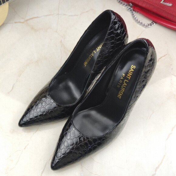 Saint Laurent Ysl Letter Metal Heel Shoes - Picture 6 of 8